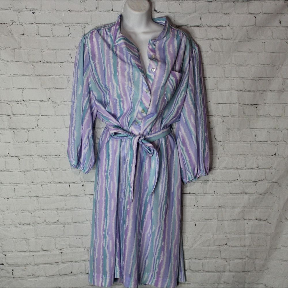 Women's Vintage CALIFORNIA LOOKS Long Sleevez Stripes Dress Size 22
